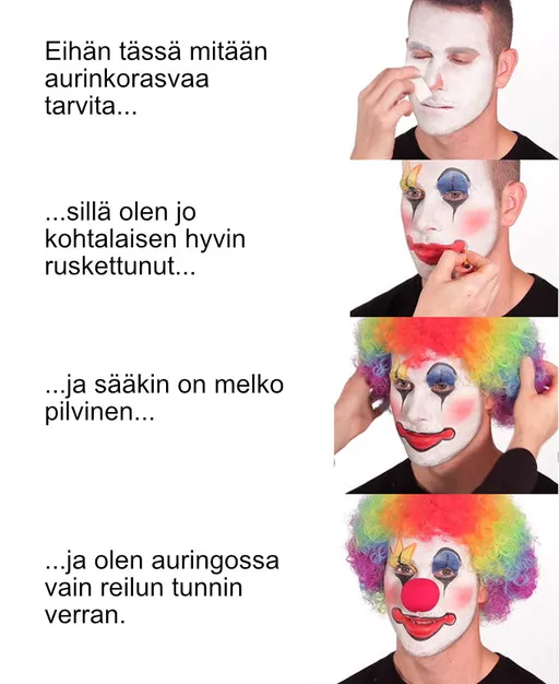 Minä katamaraanin katolla auringonpaisteessa